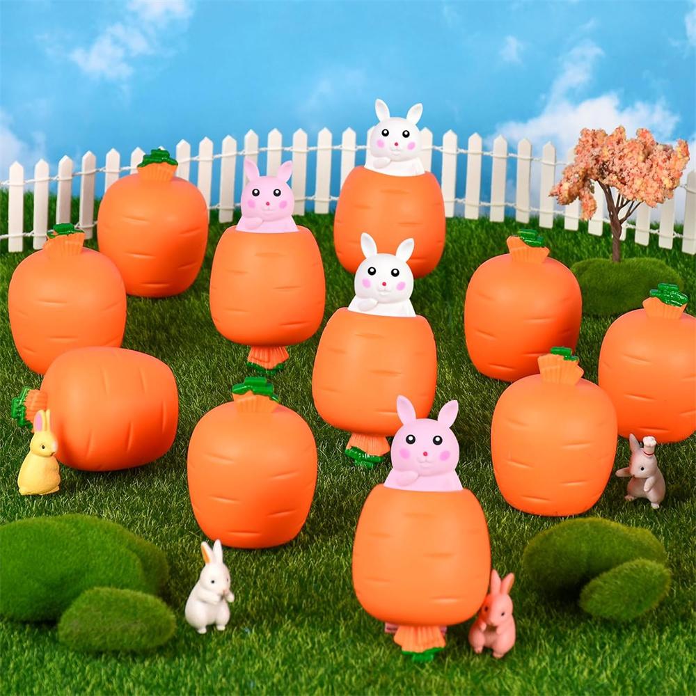 Сжимаемые игрушки Морковка Кролик Игрушки-антистресс Pop Up Мягкий Кролик в Морковке Снятие стресса для Детей Взрослых Новинка Игрушка Пасхальный Подарок