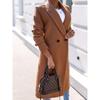 YYFS Women's Fashion Casual Solid Color Print Autumn Winter Long Sleeve POLO Neck Jackets & Coats