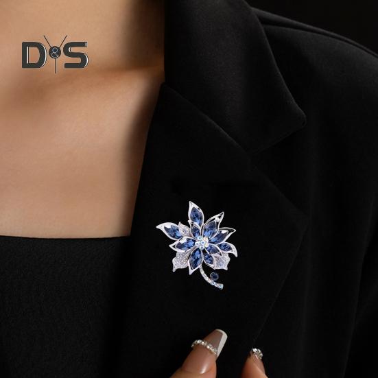 Цветочная брошь со стразами, украшение для торжественного костюма, воротника, шляпы, шарфа, прищепка, ювелирные изделия для выпускного бала.