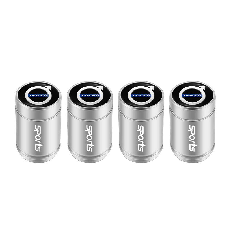 For Volvo 4Pcs Aluminum Alloy Car Tire Air Valve Stems Caps For Volvo Xc60 Xc90 V40 V60 S60 V50 V90 S80 C40 XC40 V70 XC70 C30 EX