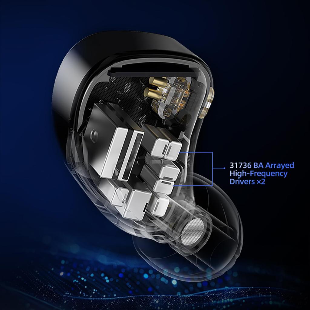 Linsoul KZ AM16 Чистая арматурная (BA) Высококлассные китайские внутриканальные наушники воспроизводят звук высокой плотности, недостижимый с динамическими драйверами,