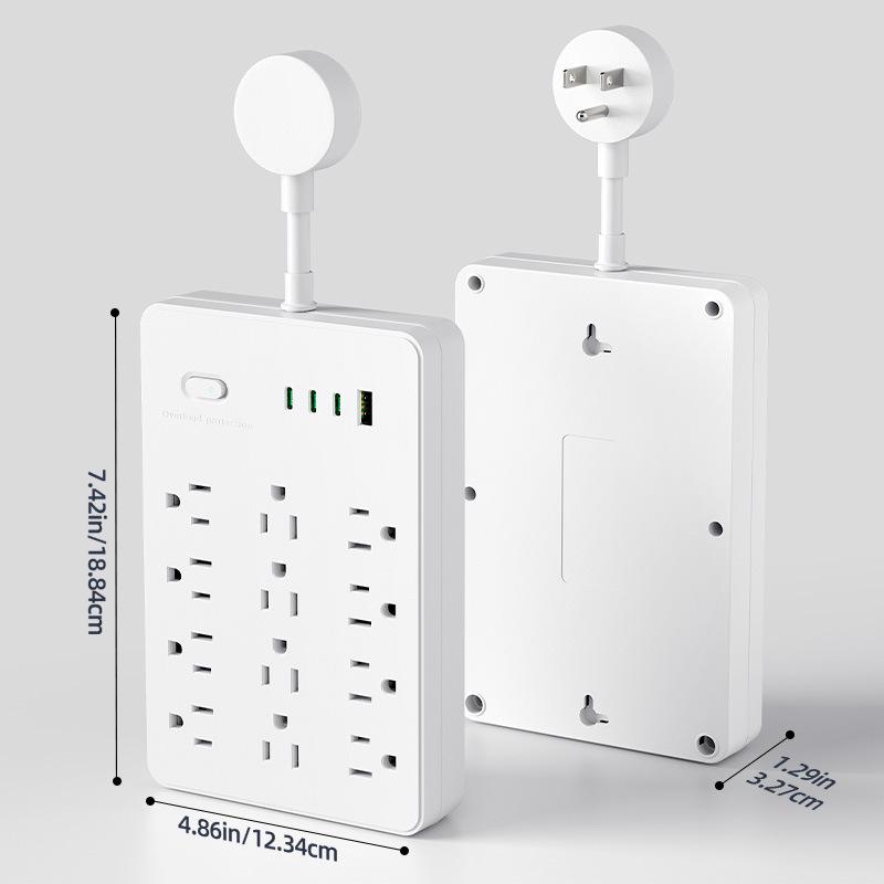 Сетевой фильтр американского стандарта с USB и выключателем перегрузки, многофункциональная домашняя розетка