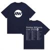Robbie Williams Live Rw Tour 2025 Merch T Shirts Mens Vintage High Quality Cotton TShirt Man Hip Hop ONeck Clothing Tshirts