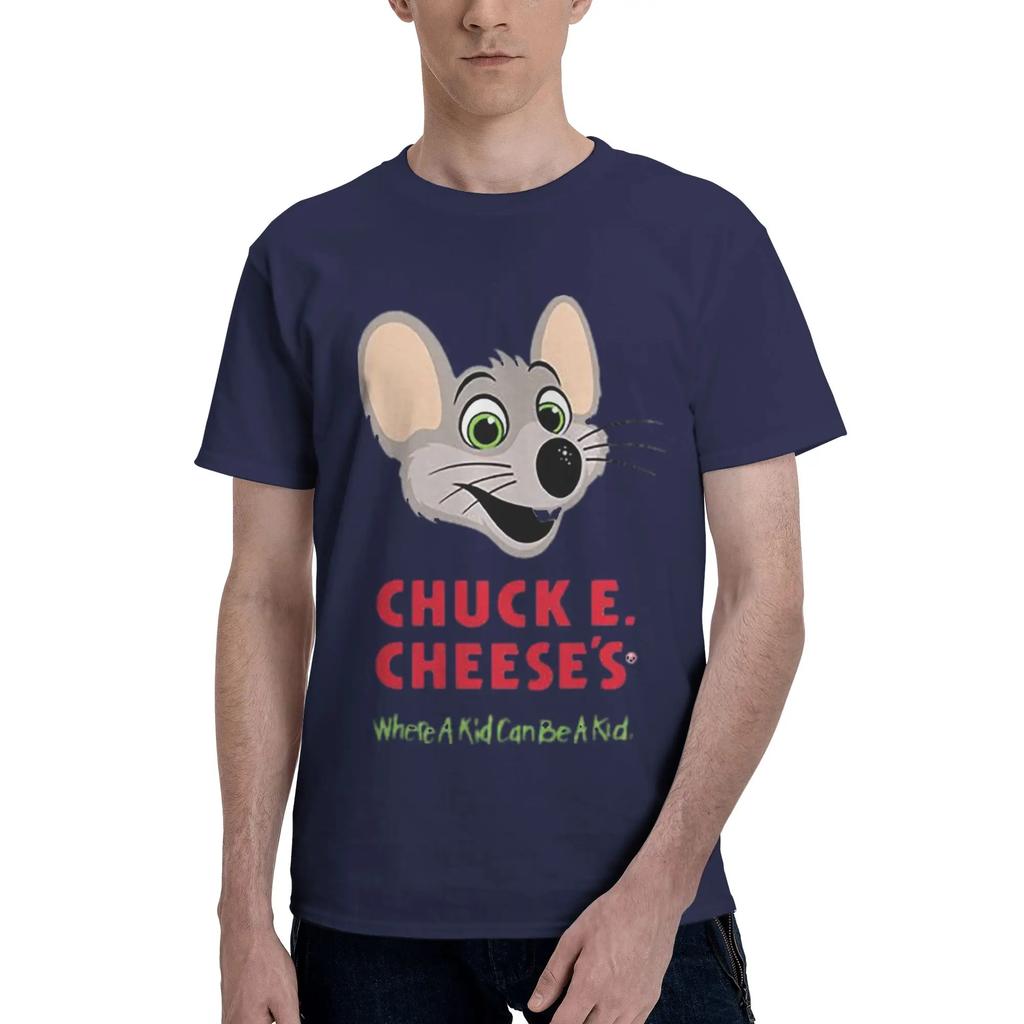 Chuck E Cheese 100 Cotton TShirt Mens Oversized T Shirts Men Crew Neck Short Sleeve S6XL