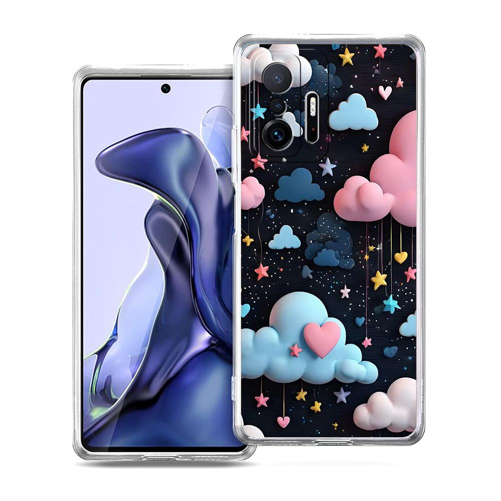 Прозрачный чехол для телефона для Xiaomi Mi 14 13 12 11 Ultra 13T 12T 11T Poco X3 NFC F3 F6 Pro Lite 5G Мягкий корпус из ТПУ Милые облачные сумки