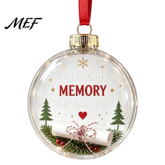 Christmas Gift Ornaments for Garden 3D Clear Ball Ornament, Holiday Message Keepsake, Acrylic Decorations Bedroom Windows Tree Hanging Decoration