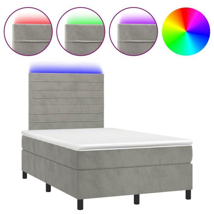 Maison Exclusive - Sommier à lattes de lit avec matelas LED Gris clair 120x200 cm