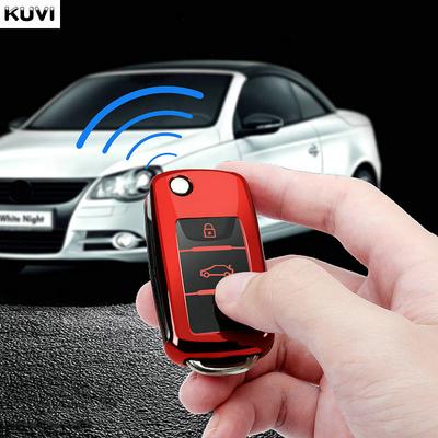 Чехол для автомобильного ключа из ТПУ, чехол-брелок для Volkswagen VW Polo Golf Passat Tiguan Beetle Caddy T5 Up Eos Skoda Octavia Seat Leon Altea