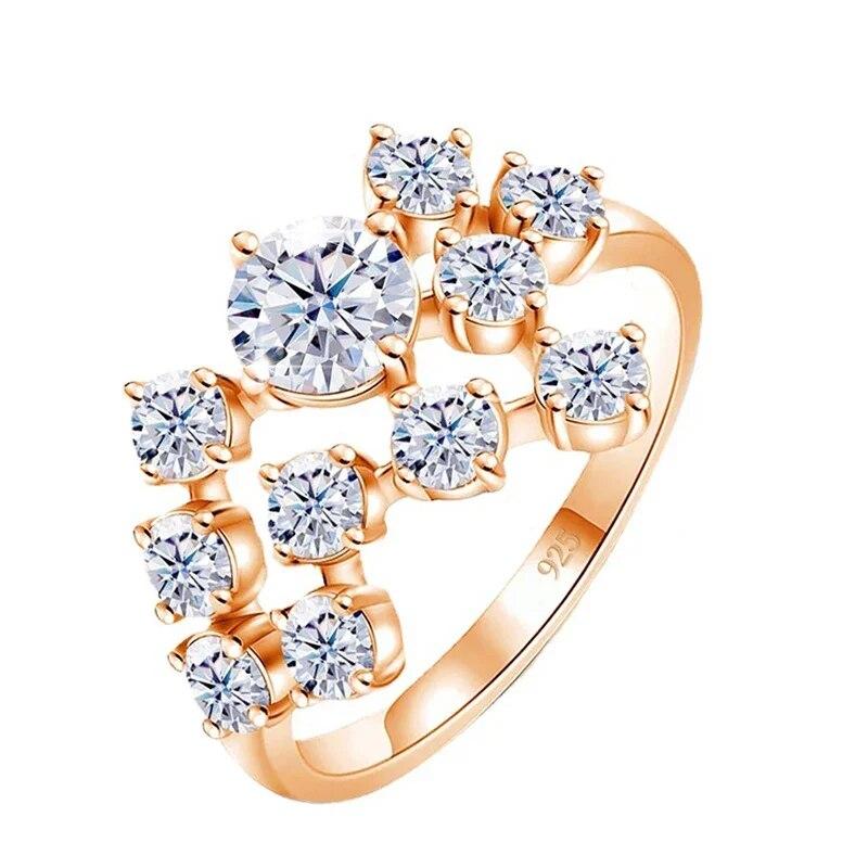 Кольцо Full D с муассанитом, стерлинговое серебро 925 пробы, лабораторное бриллиантовое обручальное кольцо, дизайнерские обручальные кольца, подарки для женщин, пройти тестер