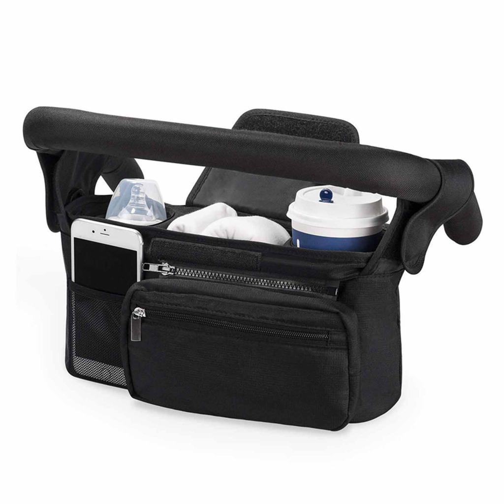 Universal Stroller Organizer with Waterproof Insulated Cup Holder for Stroller like Uppababy Baby Jogger