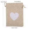 10Pcs Heart Shape Linen Small Drawstring Bag Reusable Burlap Jewelry Storage Pouch Gift Packaging Bags Party Candy Bags