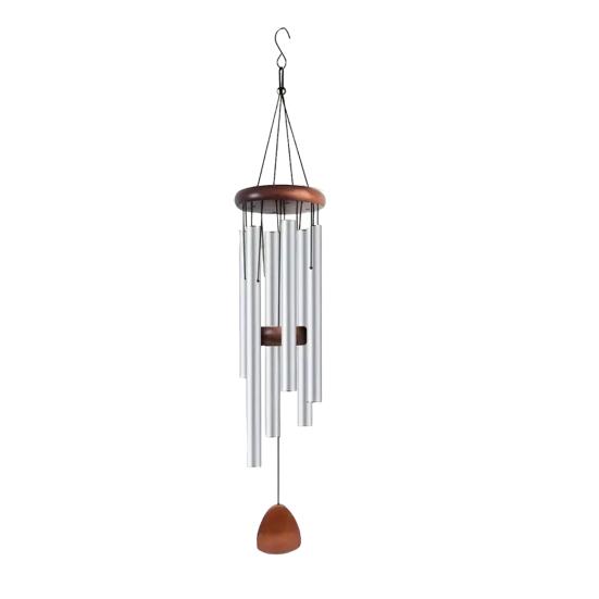 Retro Wind Chime with 6 Aluminum Tubes S-shaped Hook Natural Soothing Melody