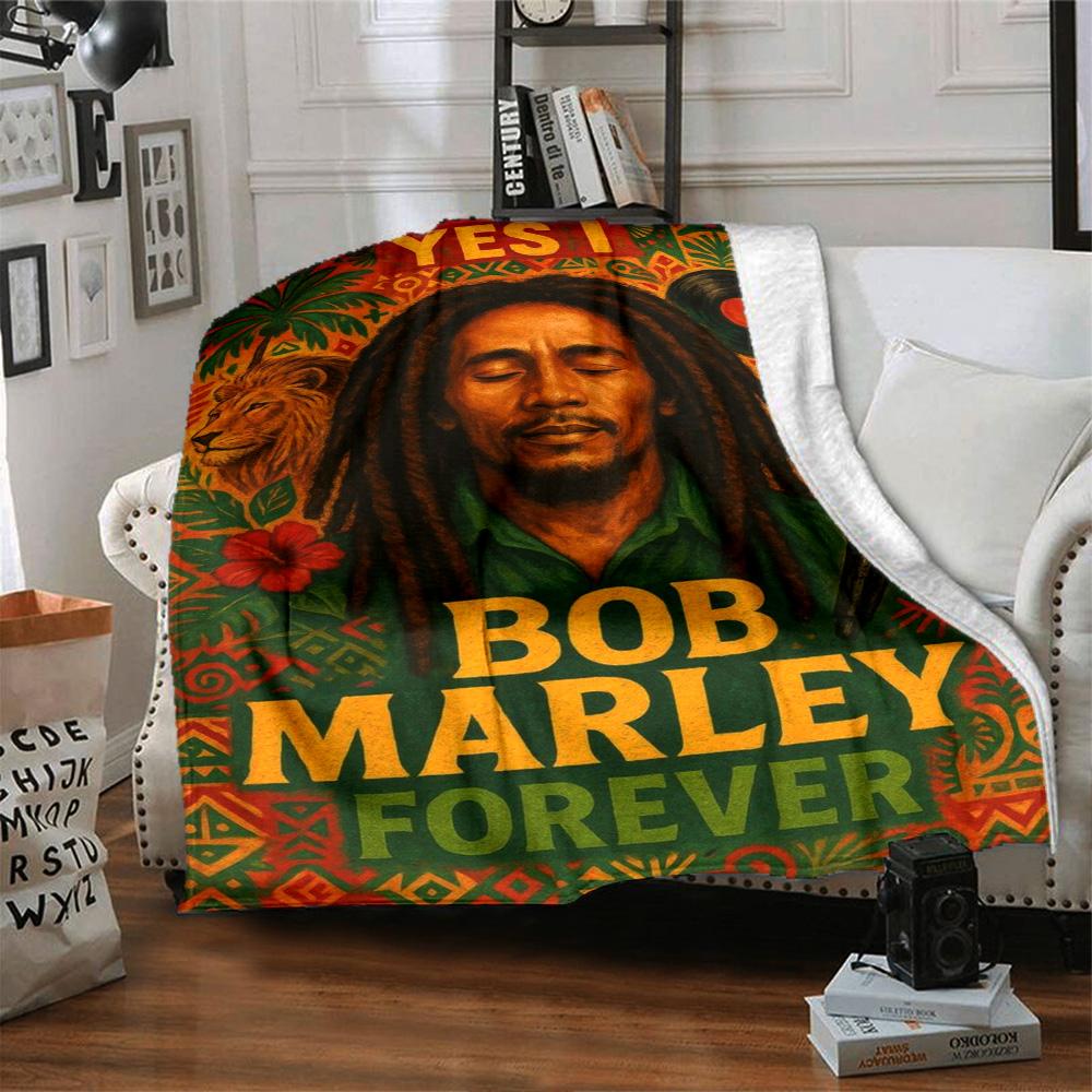 Bob Marley Blanket Comfortable Great for Picnics Office Chair Bedding for All Seasons Digital Print Perfect Gift for Relatives and Friends