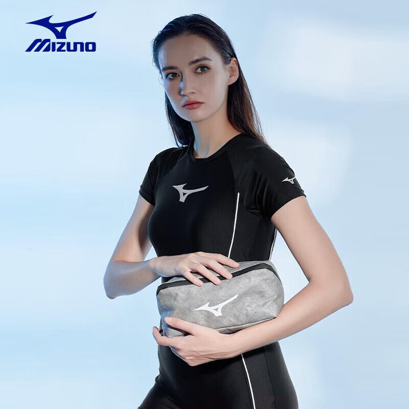MIZUNO Swimming Bag, Water-Resistant Sports Bag, Fitness Handheld Storage Bag, Gray