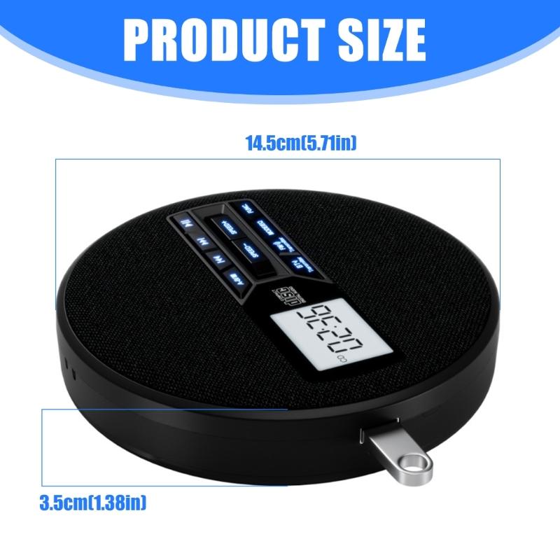 Многофункциональный Bluetooth-совместимый проигрыватель дисков со встроенными стереодинамиками и функцией повтора для изучения языков