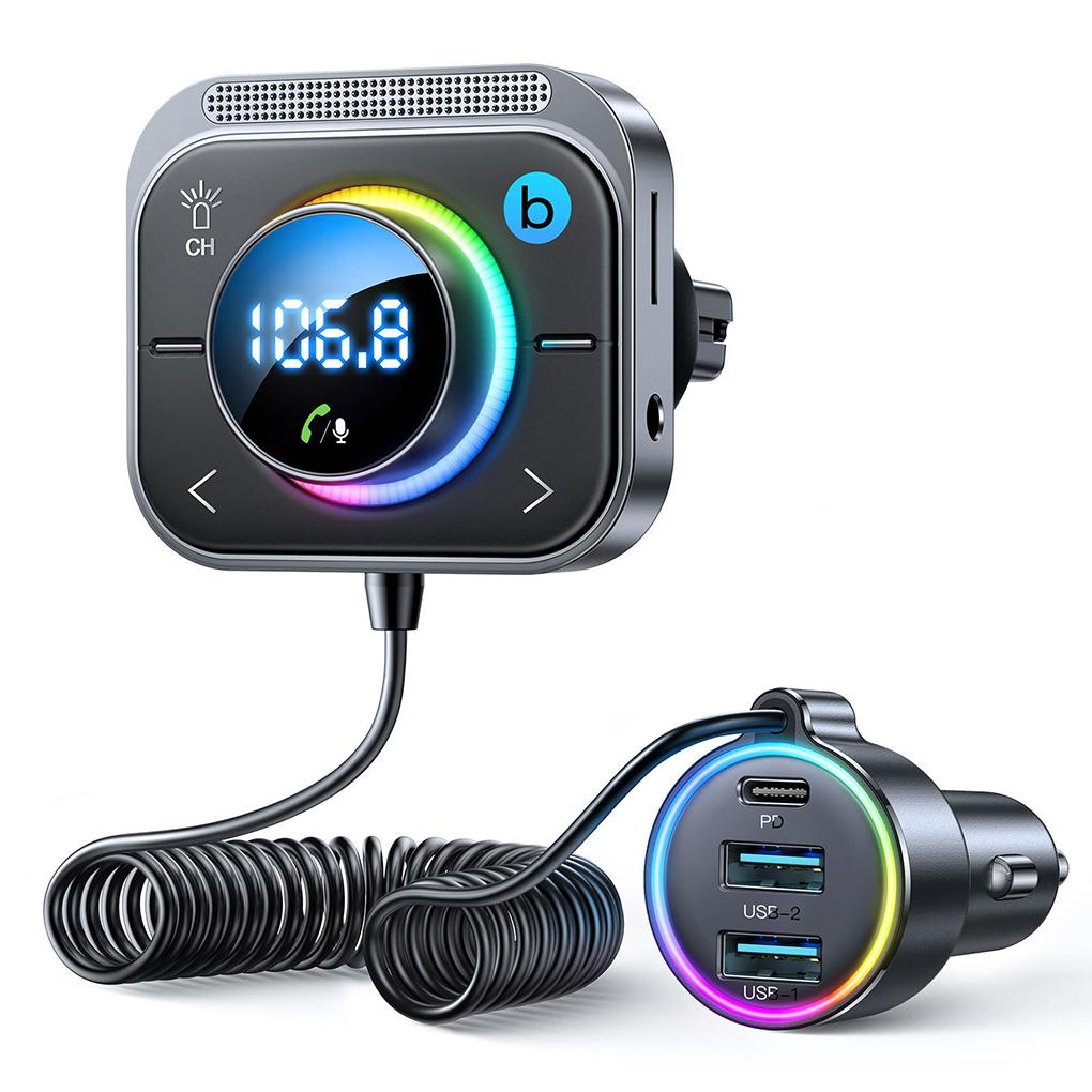 Car Bluetooth FM Transmitter Car Charger Adapter Air Vent Installation 3 Ports PD&QC 3.0 Bluetooth 5.3 Car Transmitter