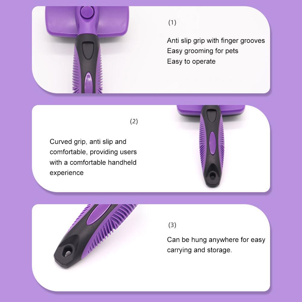 Самоочищающаяся пуходерка для кошек, антикоррозийная расческа для ухода за питомцами для удаления колтунов