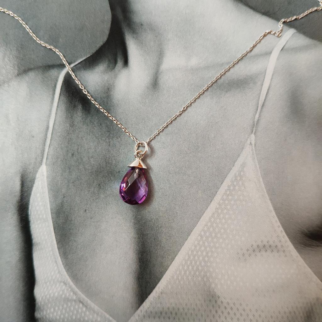 Серебряное колье с натуральным аметистом 2.097ct (2118411)