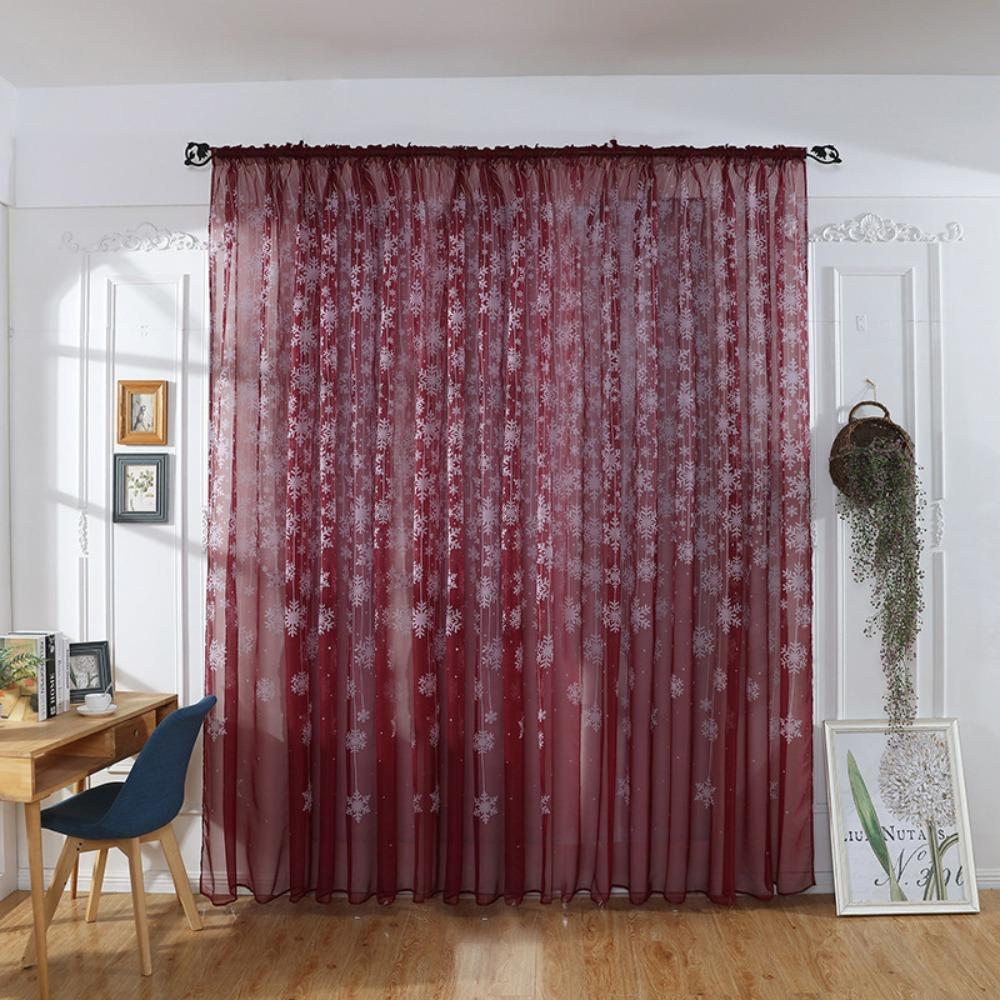 Полупрозрачная тюлевая занавеска, марля, прозрачная занавеска, мягкие занавески-снежинки, гостиная