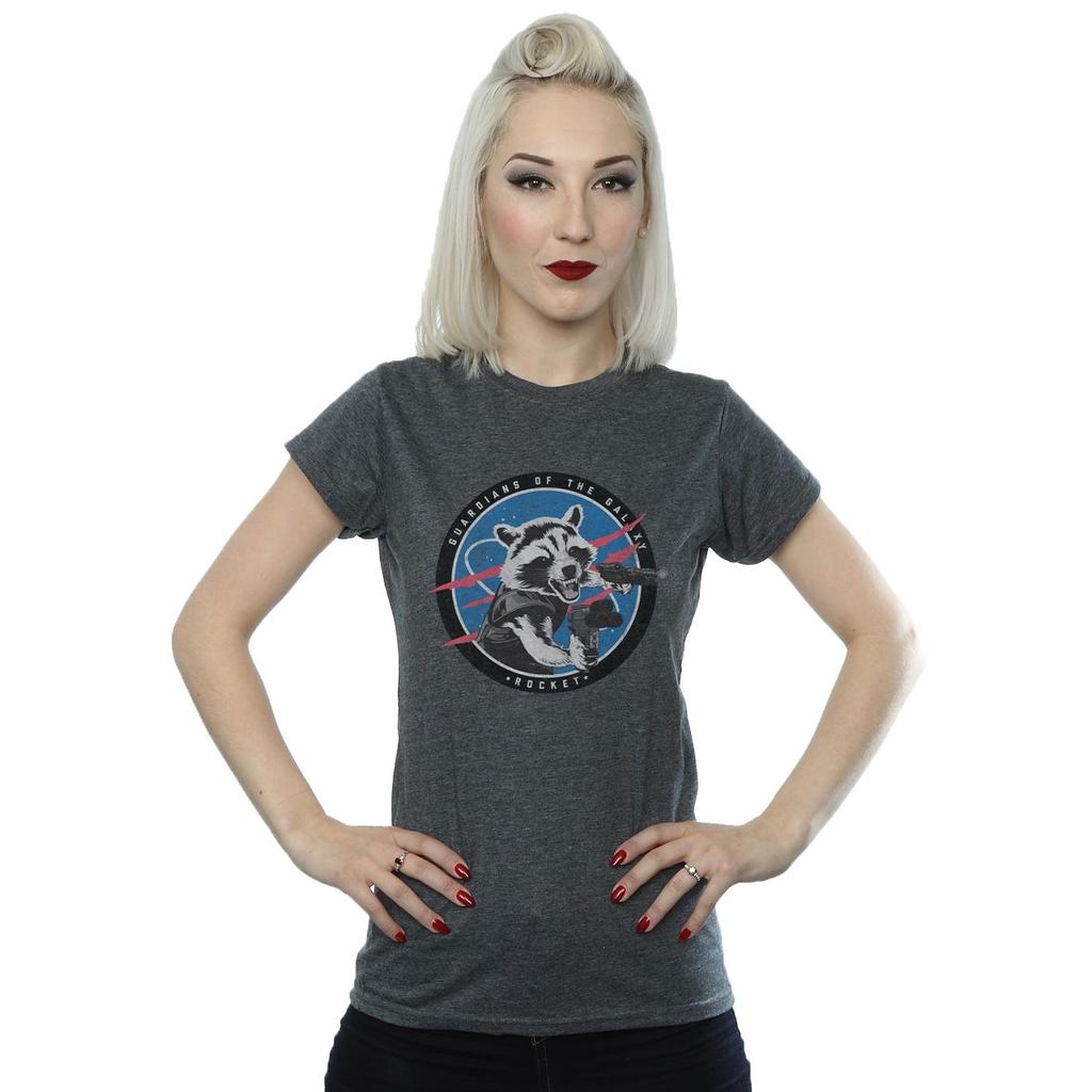 Marvel Womens/Ladies Guardians Of The Galaxy Rocket Emblem Cotton T-Shirt