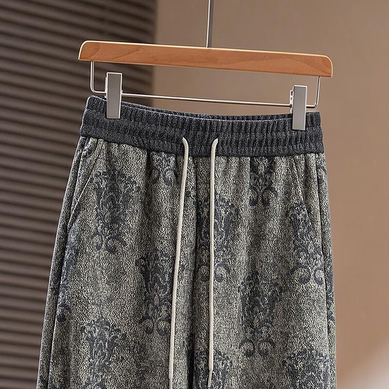Sibaoshe Women's High-Waisted Printed Casual Trousers