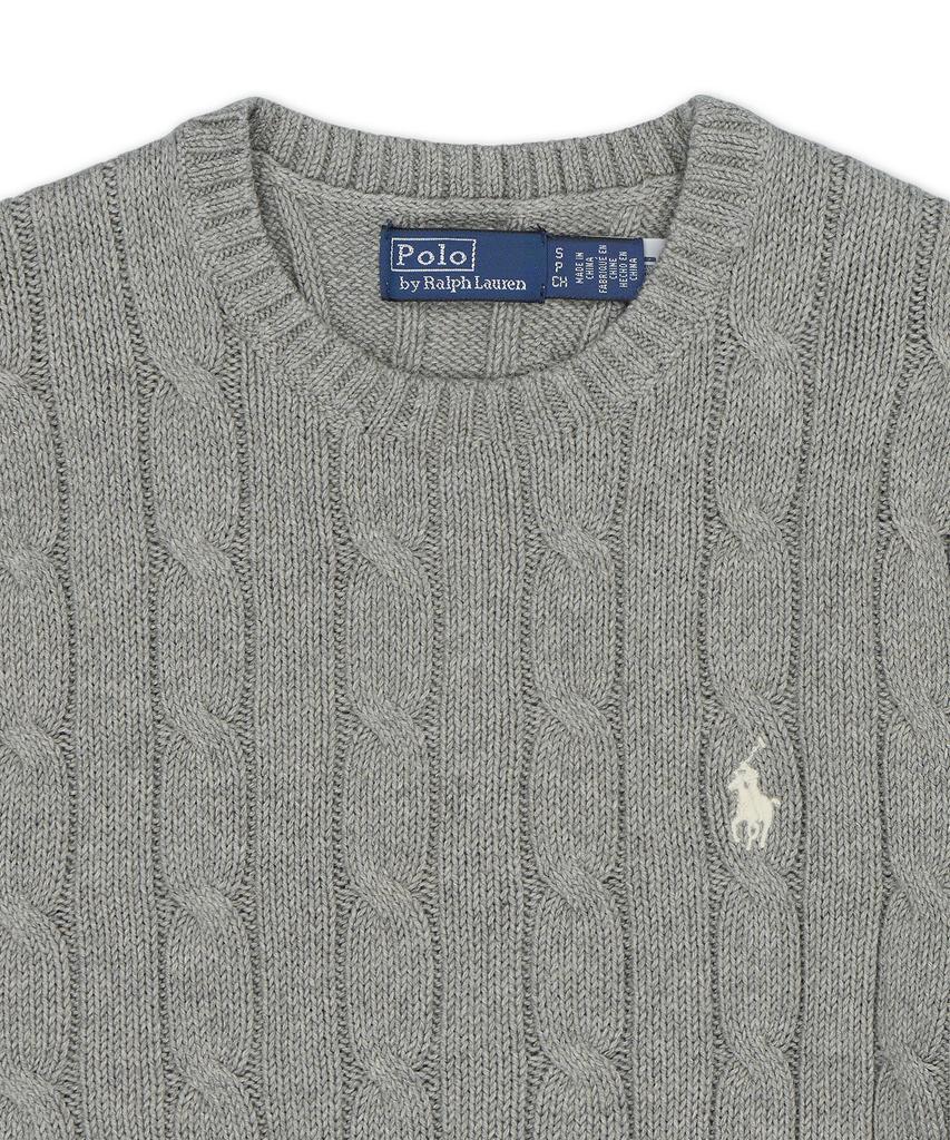 POLO RALPH LAUREN Cable Knit Cotton Crew Neck Sweater - Grey