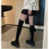 Autumn New Women's Over The Knee Boots Fashion Round Toe Chunky Heel Suede Riding Boots for Women Dress Ladies Platform Shoes