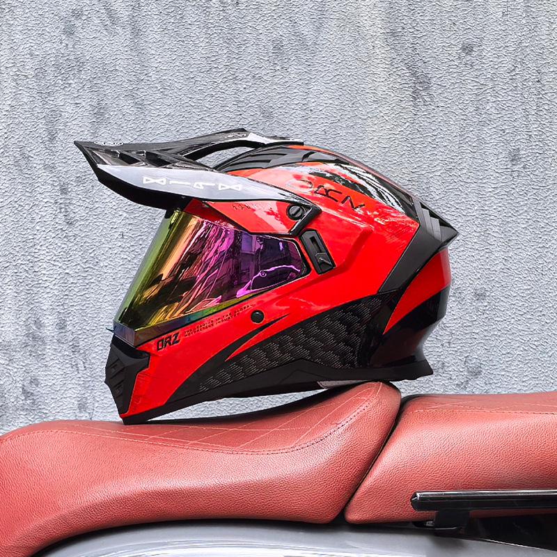 Unisex Motorcycle Rally Helmet with Single Visor for Road and Off-Road Long Distance Travel