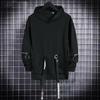 Men's 2021 Autumn Korean Style Hooded Hip-Hop Sweatshirt with Zipper and Ribbon Detailing