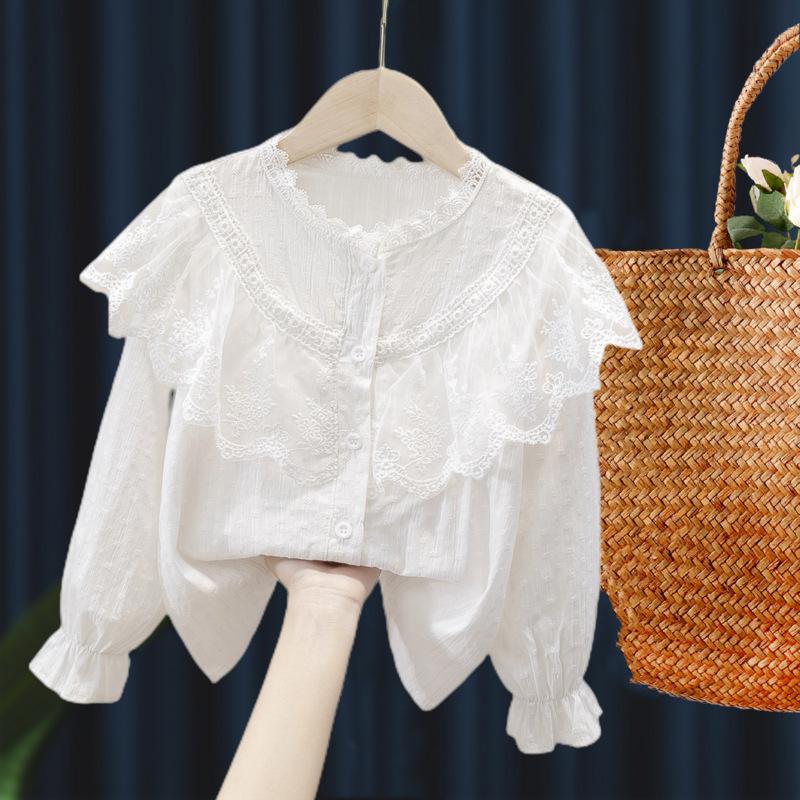 2023 Весенняя розовая рубашка с длинным рукавом в корейском стиле для девочек и младенцев