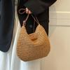 Летняя соломенная сумка из ротанга для женщин, вязаная пляжная сумка, сумка через плечо в богемном стиле, сумки на плечо для отпуска