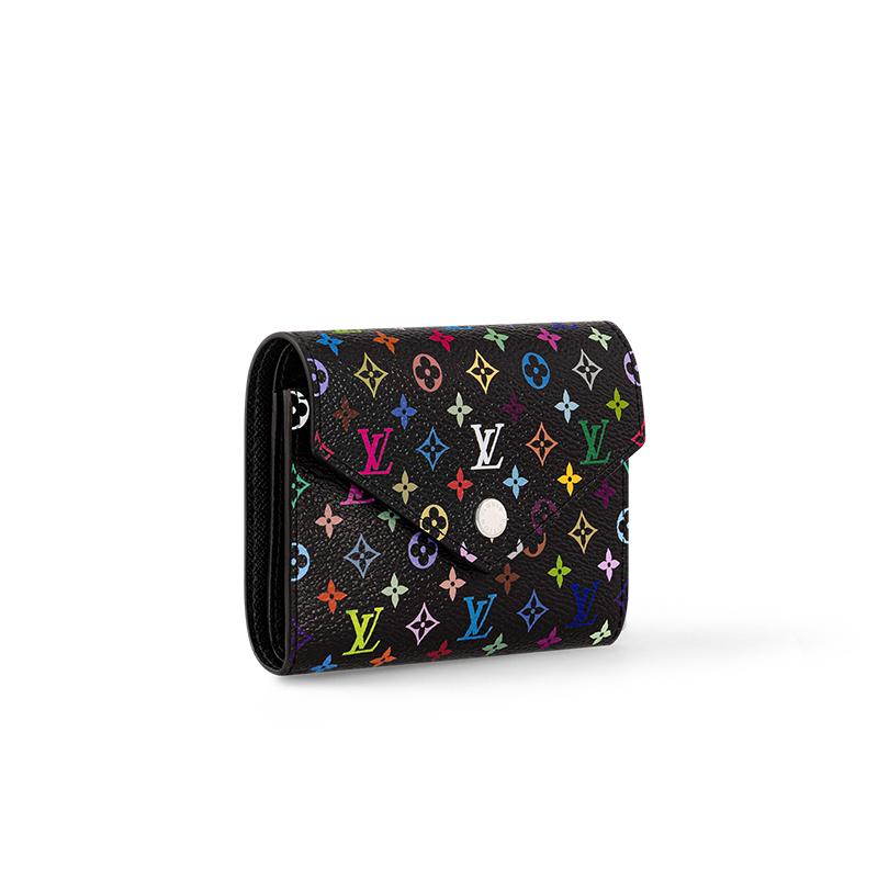 Louis Vuitton x Takashi Murakami Victorine Monogram Snap Wallet Women wallet Black M14163