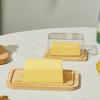 Rectangular Countertop Butter Dish Bamboo Butter Container Tableware Butter Storage Box  Cake