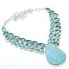 Карибский ларимар, голубой топаз, серебро 925 пробы, подарочное ювелирное украшение, колье 18 дюймов