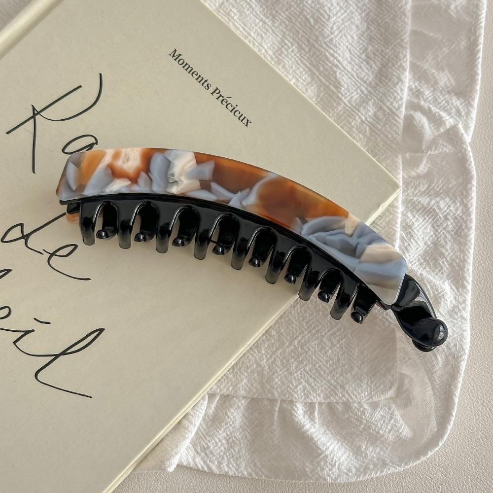 Geometric Acetate Banana Clip Acetic Acid Vertical Clip Leopard Print Hair Clip Female