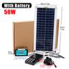 50W Solar Panel Kit 12V Solar Cells Panel Water Pump with 10A Controller Low Noise DC Brushless For Outdoor Garden Irrigation