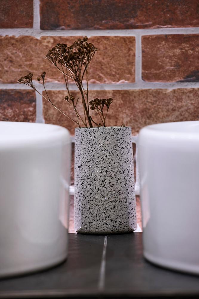 Bathroom mug Q-BATH PREMIUM DECOR 1555 terrazzo gray