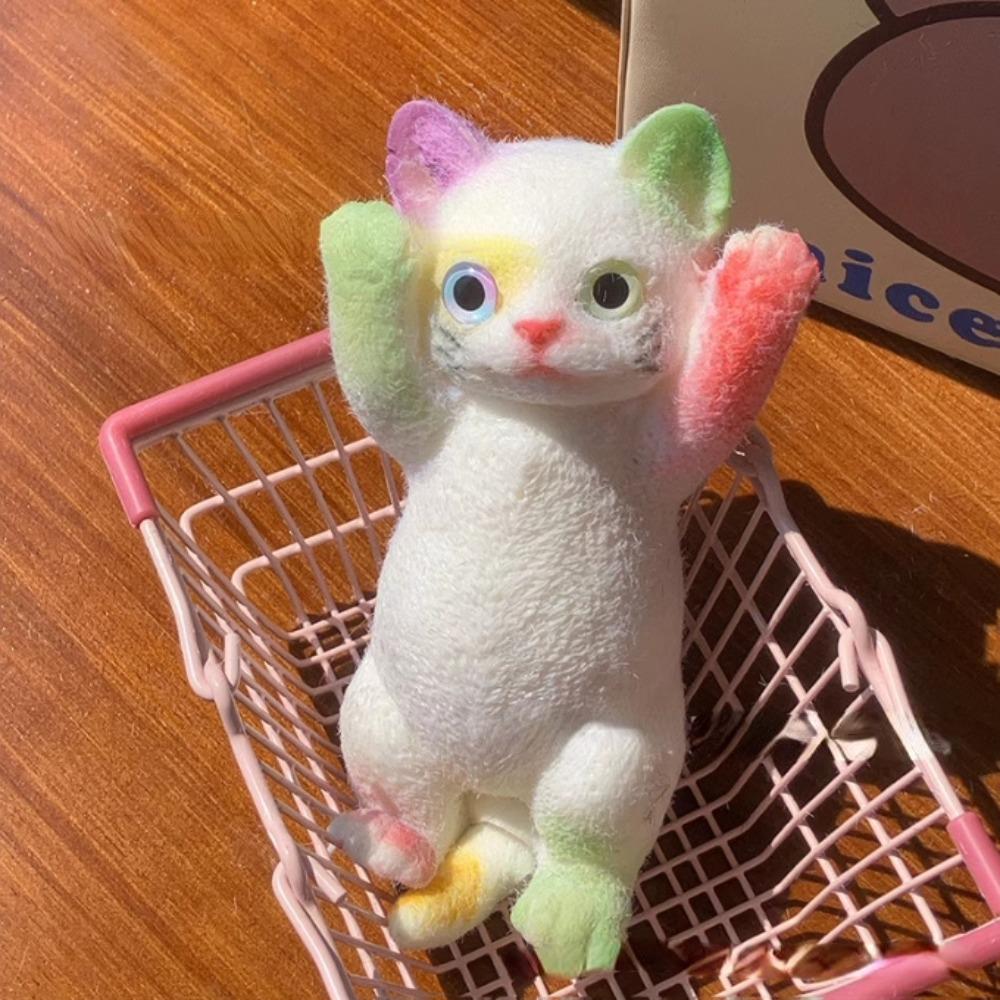 Животное Большая кошка Кукла Игрушка-мялка Красочная Искусственная кукла Игрушка-мялка Мини-украшения