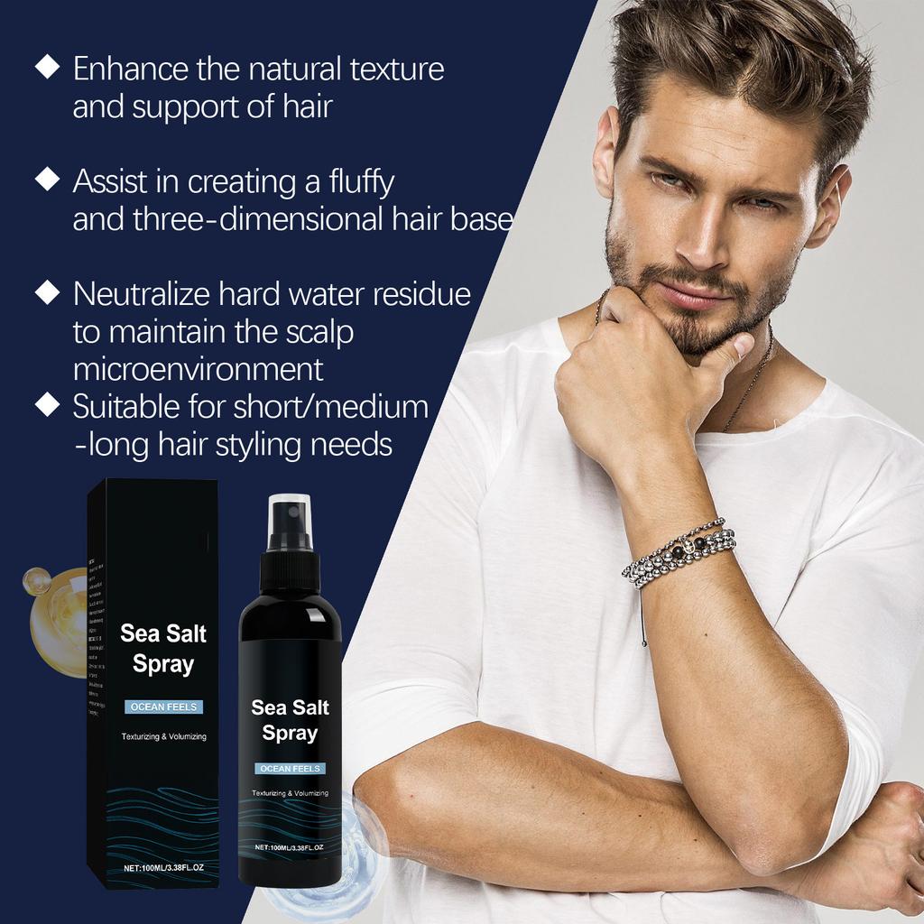 Men's Sea Styling Spray , Hair Root Texture Shaping , Quick-drying And Non-stiff Ingredients , Suitable For Multiple Scenarios ,100ML