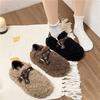 Women's Cold Fall and Winter New Thick Bottom Heightened Padded Warm Home Non-slip Stirrups Comfortable Plush Single Shoes