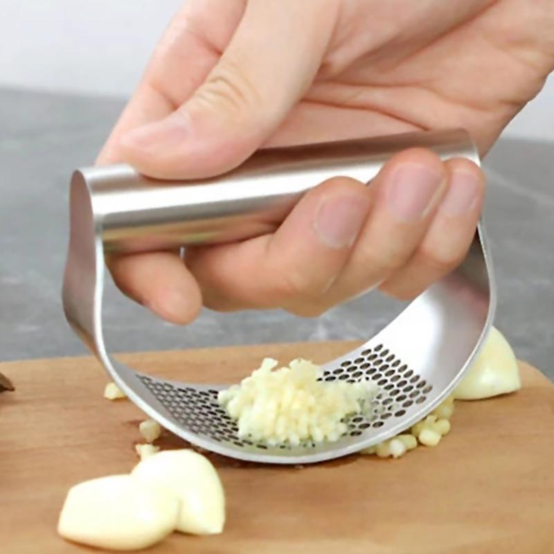 Stainless Steel Garlic Press Squeezer Manual Garlic Ginger Crusher Garlic Cutting Mince Tools Kitchen Gadgets