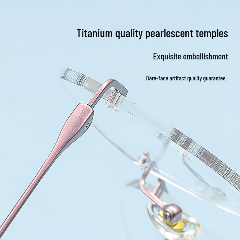 Высококлассные титановые безободковые очки для миопии для женщин: Сверхлегкие, модные и готовые к установке рецептурных линз