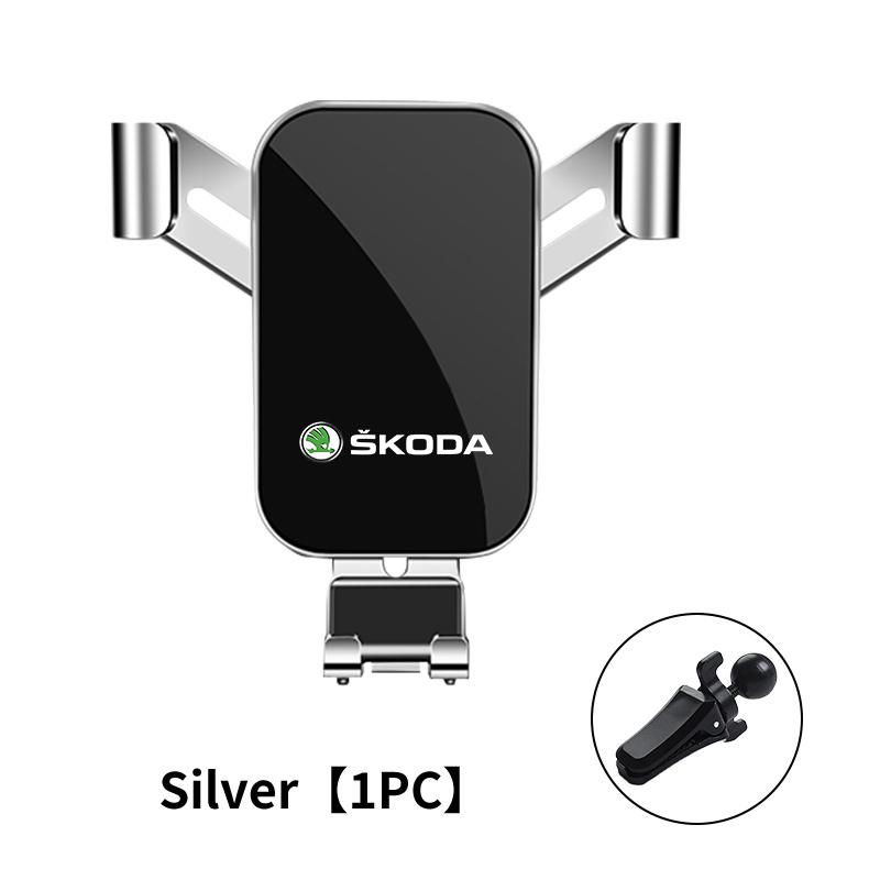 rjhwp8 For Skoda Air Outlet Gravity Phone Holder Car GPS Navigation Clamp Accessories Fabia Kamiq Superb Scala Enyaq-iV MK3 VisionS