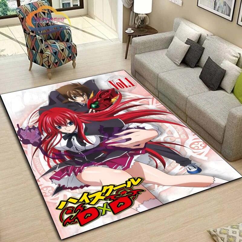Ковер DxD для средней школы, милый сексуальный коврик с героями аниме для девочек, мультяшный ковер, большой декоративный нескользящий коврик в гостиной, для йоги для девочек