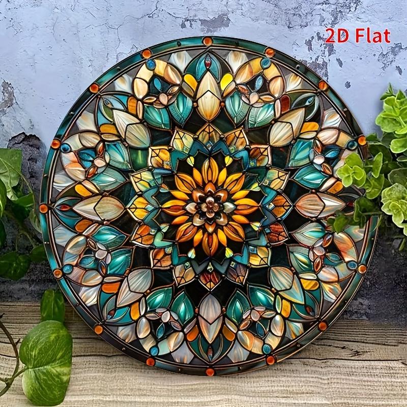 D flat print stained glass Mandura metal signage x waterproof iron wall trim suitable for indoor and outdoor