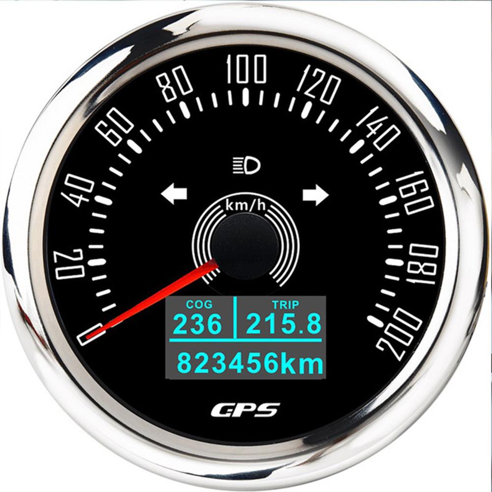 85-мм GPS-спидометр для лодки 0-160 миль/ч 200 км/ч Одометр с антенной Измеритель скорости Счетчик пути ODO COG Водонепроницаемый для морского транспорта Автомобиля Грузовика