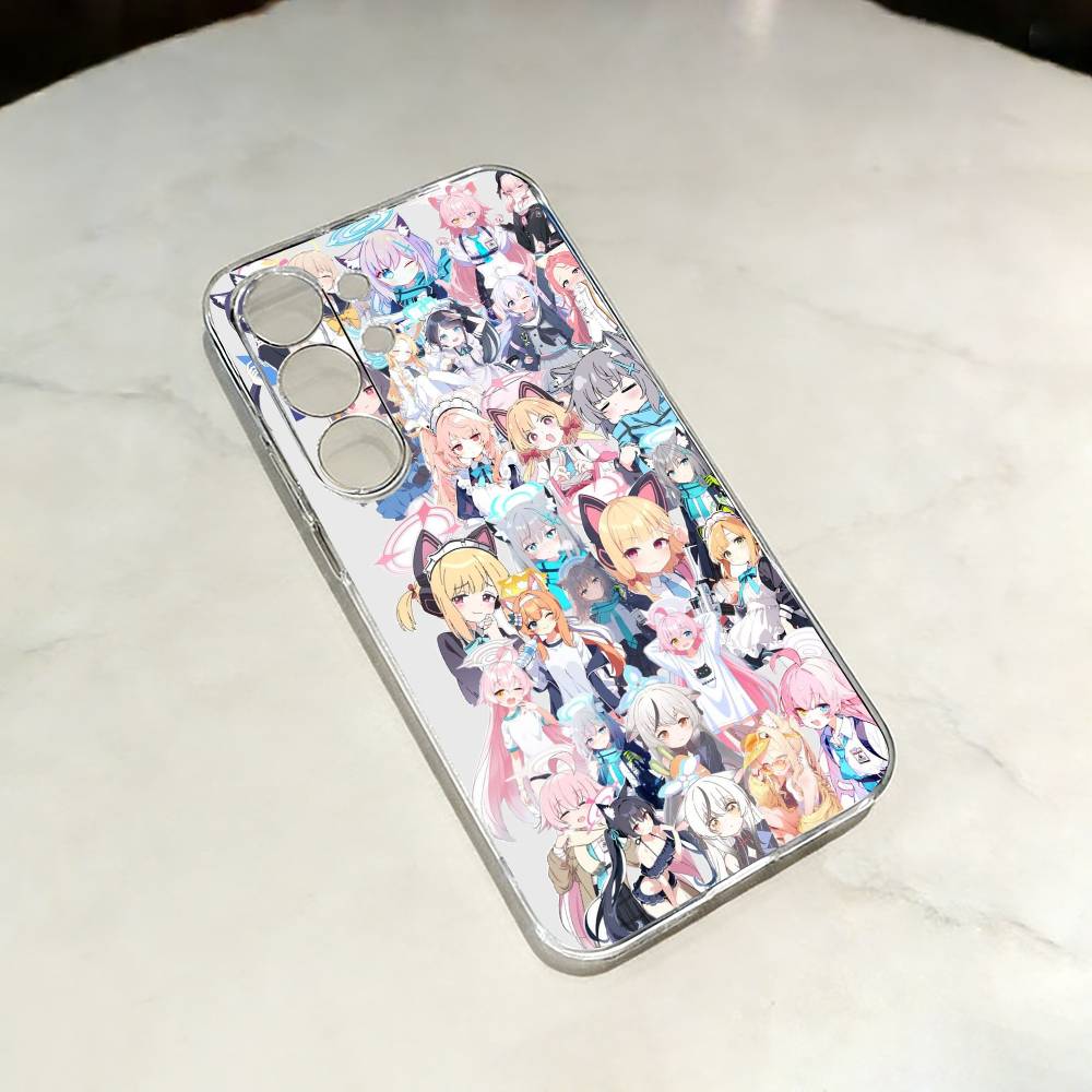 B-Blue Archive Anime The Animation Transparent Shockproof phone Case For Samsung S25,24,21,22,23,30,20,Ultra,Plus,Fe,Lite