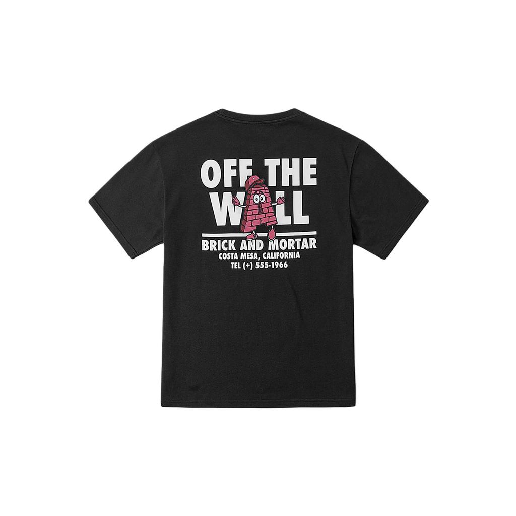 Vans Футболка Off The Wall Ss Простой пуловер Повседневная футболка с коротким рукавом Унисекс Топы VN000QNEBLK