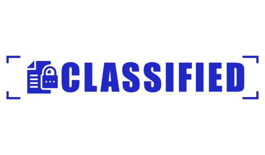 Printtoo Classified Self Inking Rubber Stamp Pre-Inked Office Stamp- Home Office Business Stationery, Black- 42 X 9