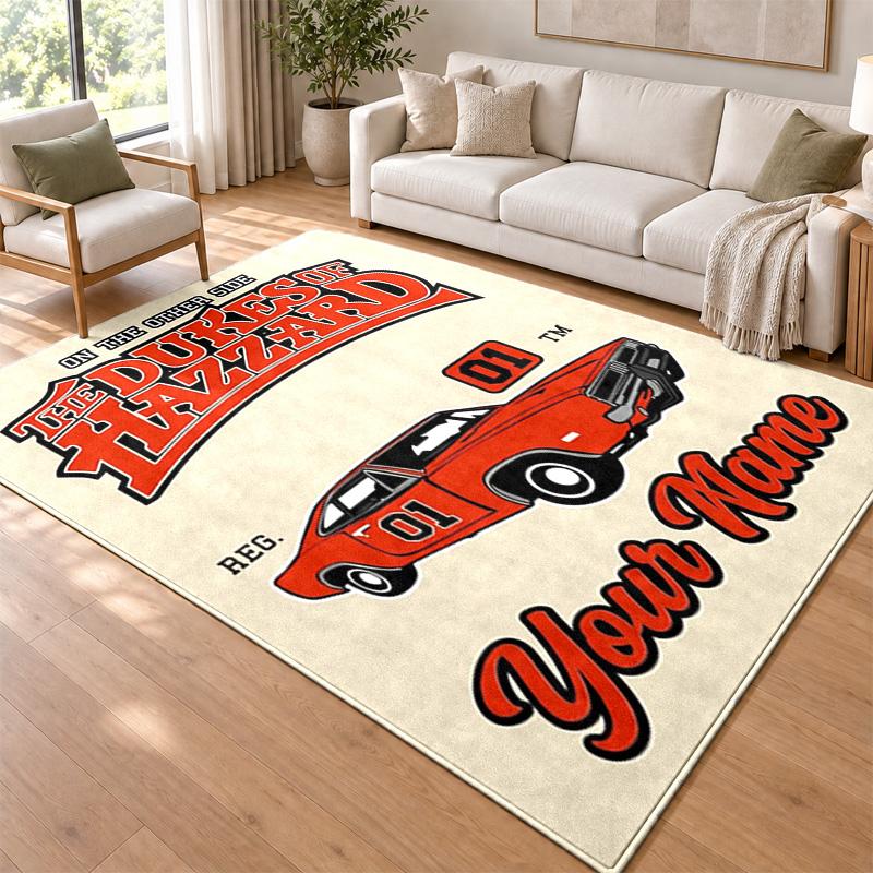 Dukes Of Hazzard Custom Name Personalized Rug Non‑Slip Doormat Floor Carpet Housewarming Birthday Gift for Family Friends